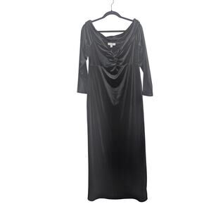 Black Velvet Formal Dress Maxi Long Sleeve Elegant Whimsigoth Old Navy Womens XL